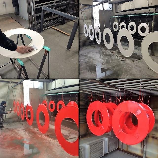 TOYOTOMI（トヨトミ） 丸型ストーブガード デラックス 朱色 受注生産品