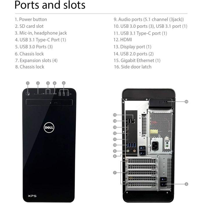 XPS デスクトップパソコン Dell 8930 Core i7 16GB DDR4メモリ、256GB