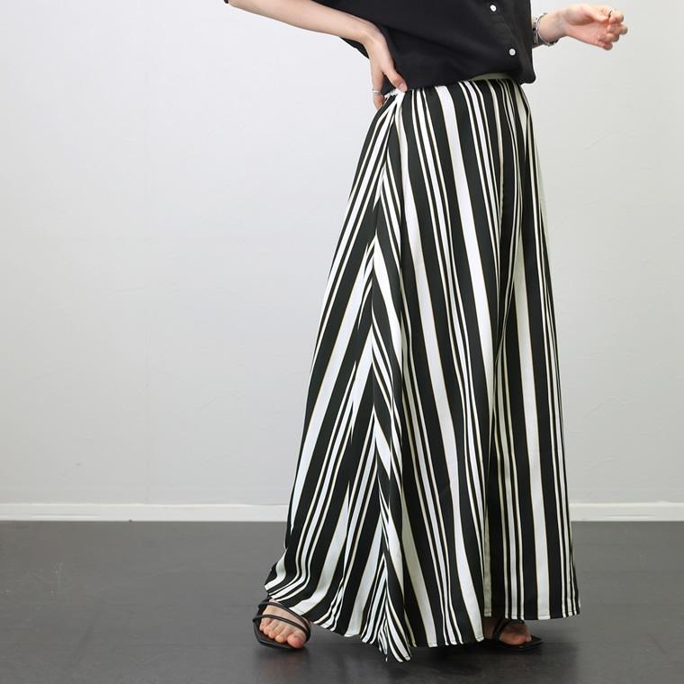 Aletta vita 爆買 スカート ストライプ ミディアム ロング モノトーン