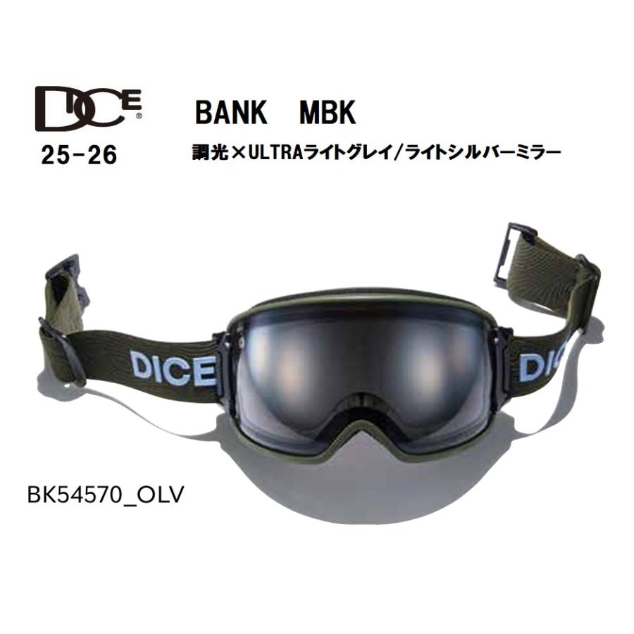 DICE（ダイス） 25-26 スノーボード ゴーグル BANK バンク BK54570 OLV