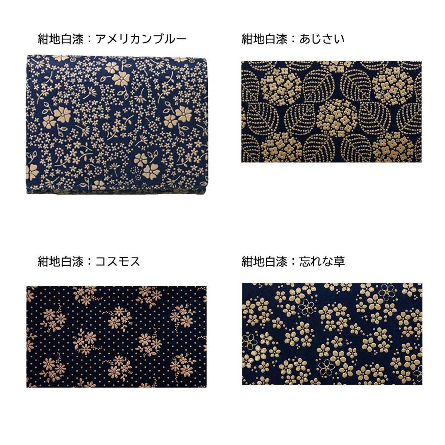 印傳屋（INDEN-YA） 印伝 二つ折 財布 15色柄 札入 ネイビー パープル
