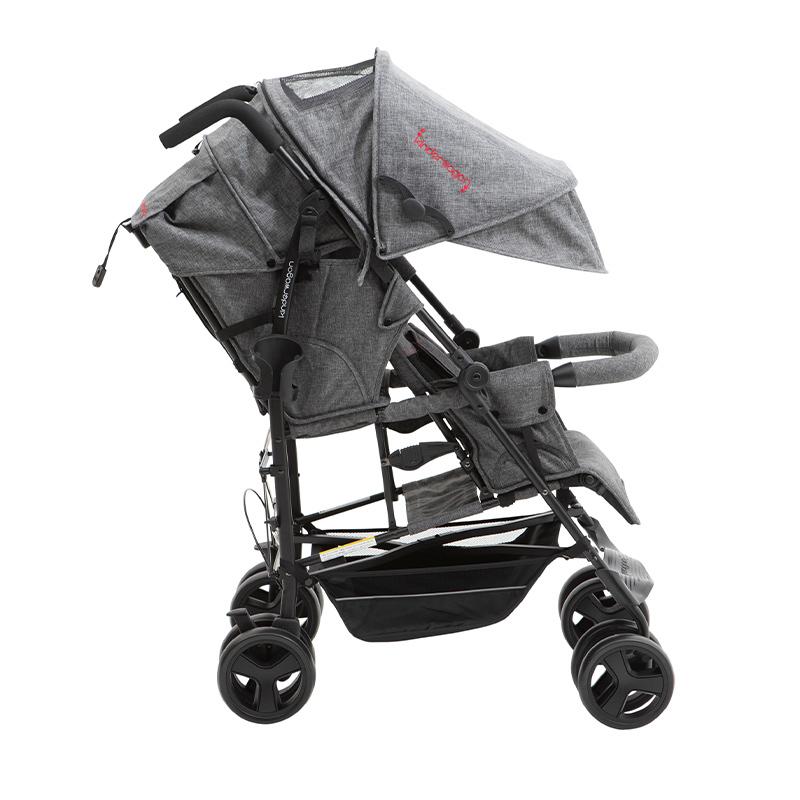 DUOシティHOP 2 グレーデニム 日本育児 2人乗りベビーカー 双子 二人