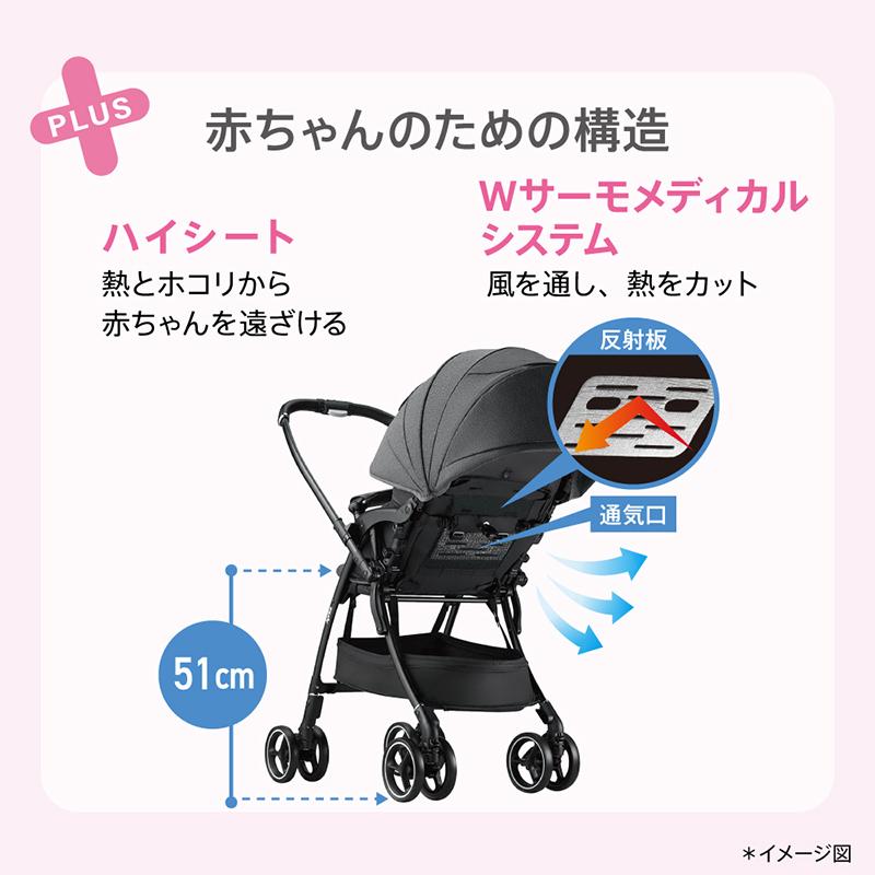 アップリカ（Aprica） ベビーカー 超軽量 ラクーナ エアー AD グレー