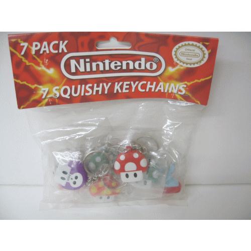 メール便で送料無料 US版 ニンテンドー スクイーズ ミニキーチェーン 7