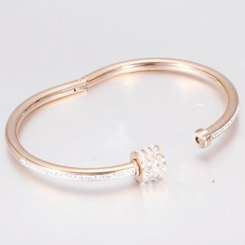 ステンレスブレスレット36 ネジ開閉式 ハーフエタニティバングル