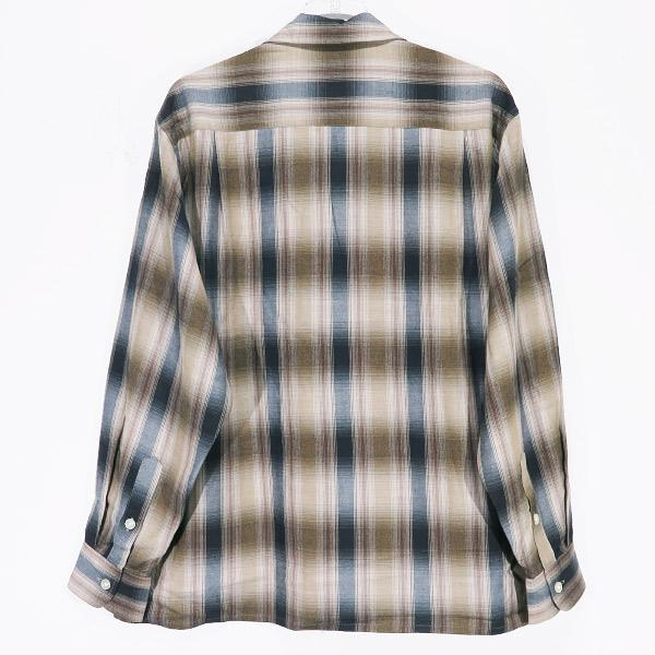 WACKO MARIA（ワコマリア） OMBRE CHECK OPEN COLLAR SHIRT L/S(TYPE-4