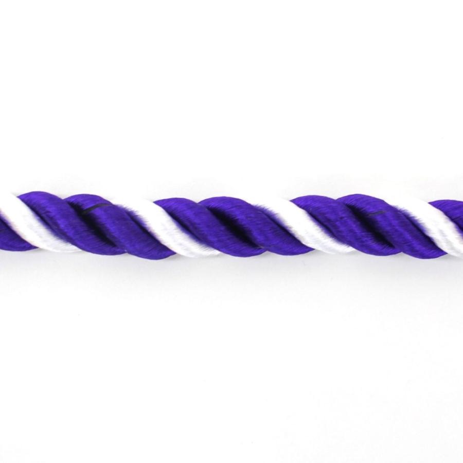 人絹製 紫白紐 太さ12mm 【1m単位の切り売り・幕用・神前用・神棚用品