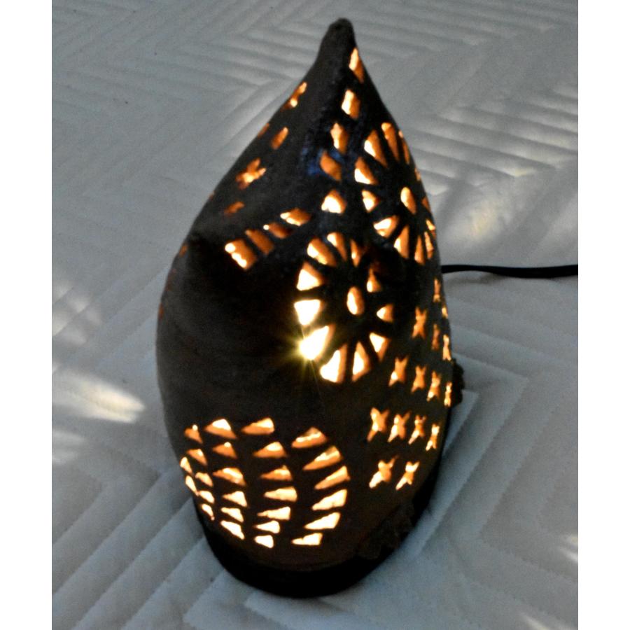 みみずく陶器ランプシェード ハンドメイド かわいい LED電球セット