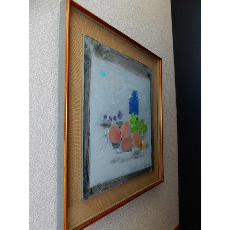 島村達彦 「碧い瓶」 静物画 油彩 F10号 真作保証 独特な白