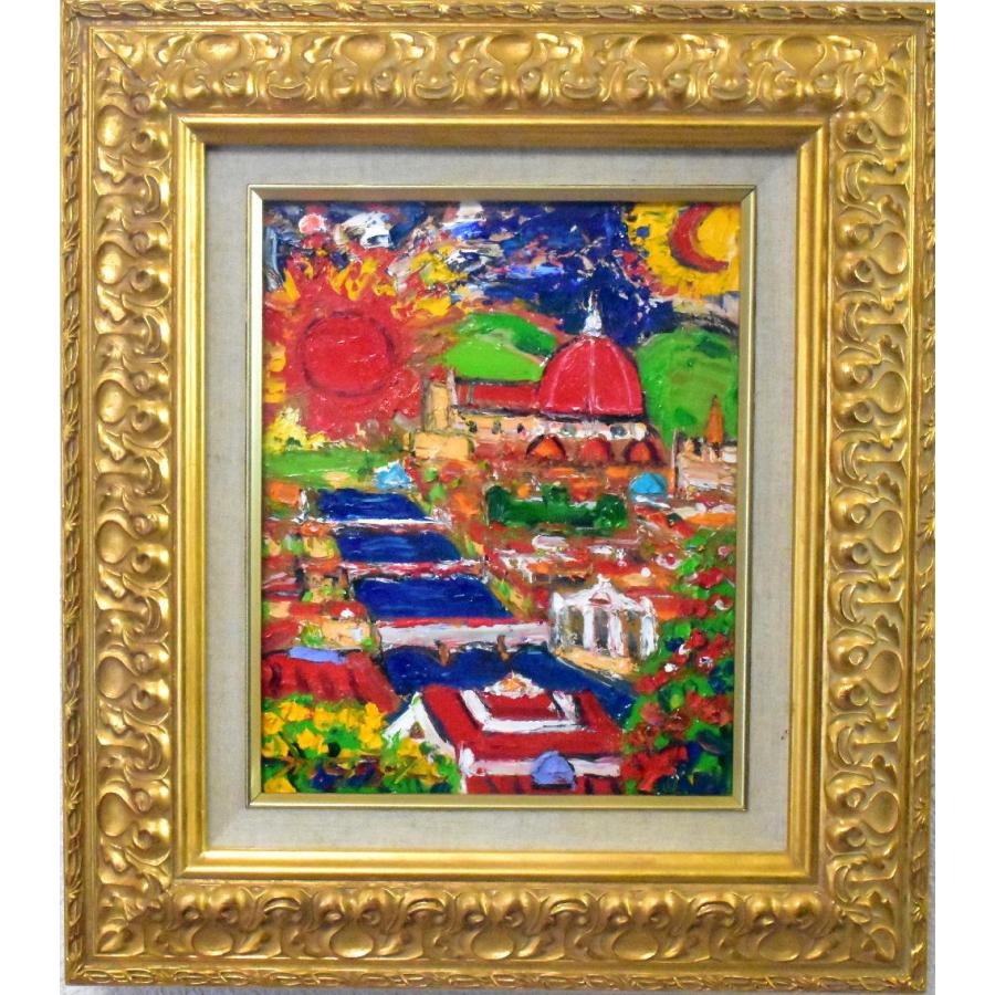 鈴木マサハル 「FIRENZE」 油彩F3号 真作保証 燃えるような情熱