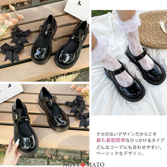 ローファー レディース メリージェーン 厚底 シンプル パンプス リボン