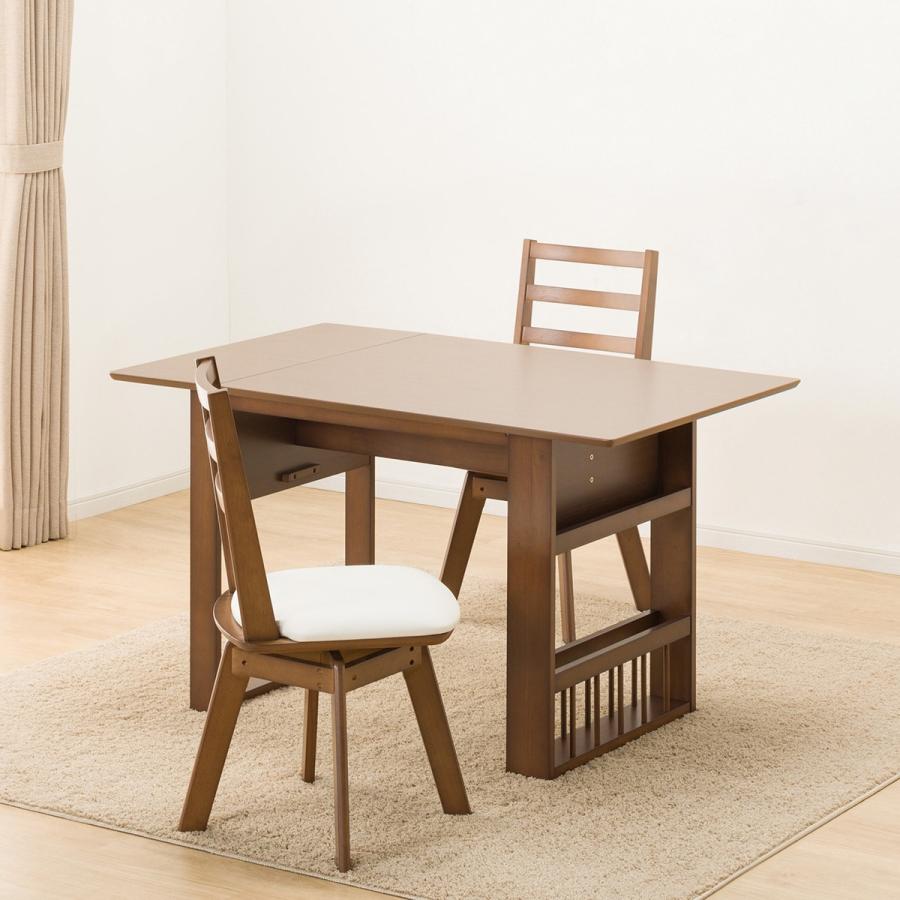 ニトリ（NITORI） 幅94(伸長時120) 伸長式ダイニングテーブル3点セット