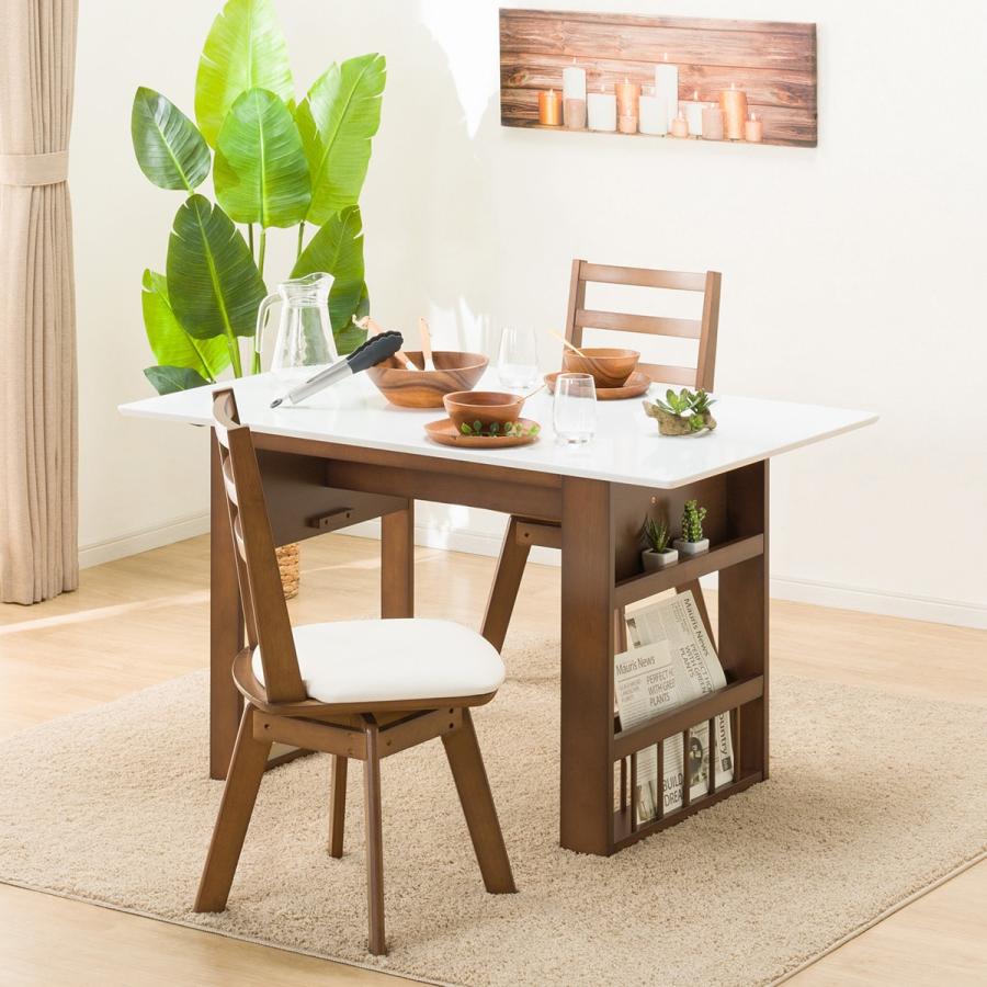 ニトリ（NITORI） 幅94(伸長時120) 伸長式ダイニングテーブル3点セット