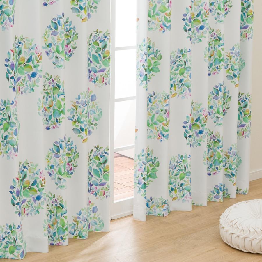 ニトリ（NITORI） 遮光・遮熱ドレープカーテン(100X190X2 リーフ