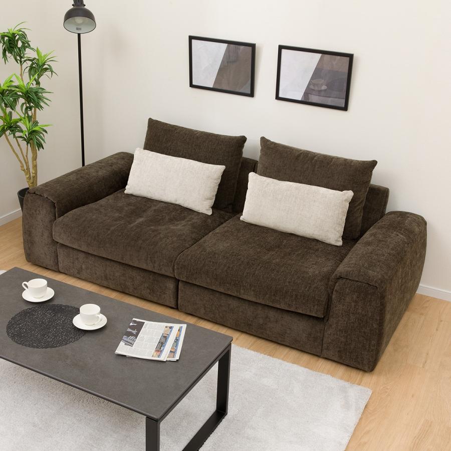 ニトリ（NITORI） 3人掛け布張りセパレートソファ(LB04 DBR) ニトリ