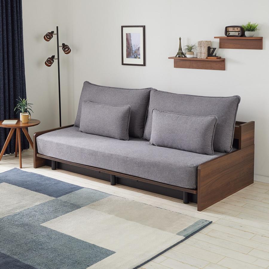 ニトリ（NITORI） 3Way ベッドソファ(B2 MGY/MBR) ニトリ期間限定：4/6