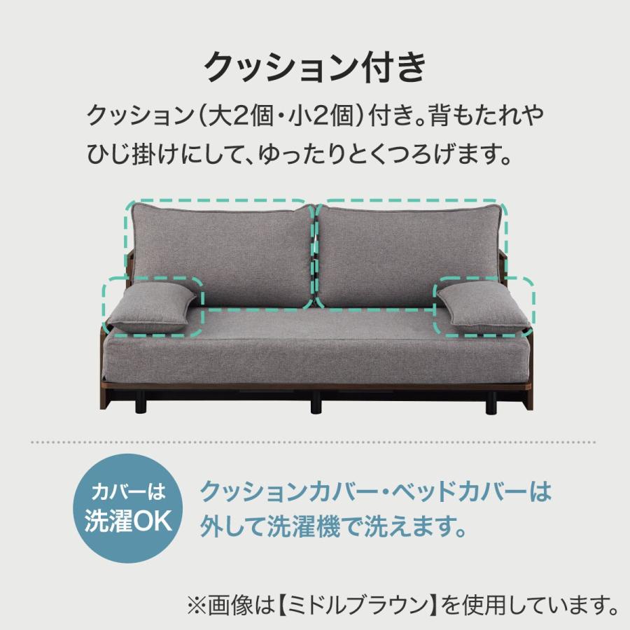 ニトリ（NITORI） 3Way ベッドソファ(B2 MGY/LBR) ニトリ期間限定：4/6