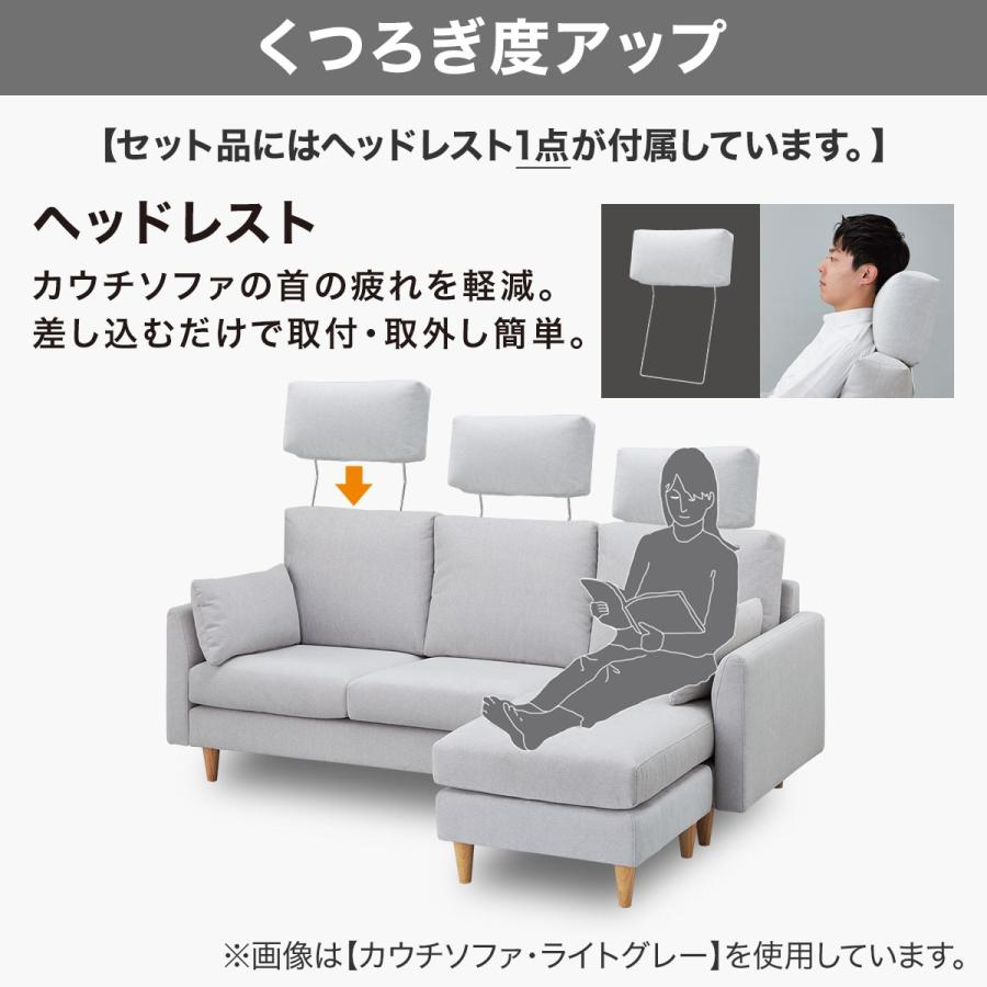 ニトリ（NITORI） キズ・汚れに強い2人掛け布張りソファ＋ヘッドレスト