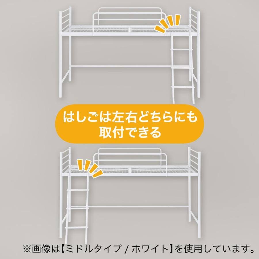 ニトリ（NITORI） スチールハイベッド+棚付きデスクセット(HB02 WH