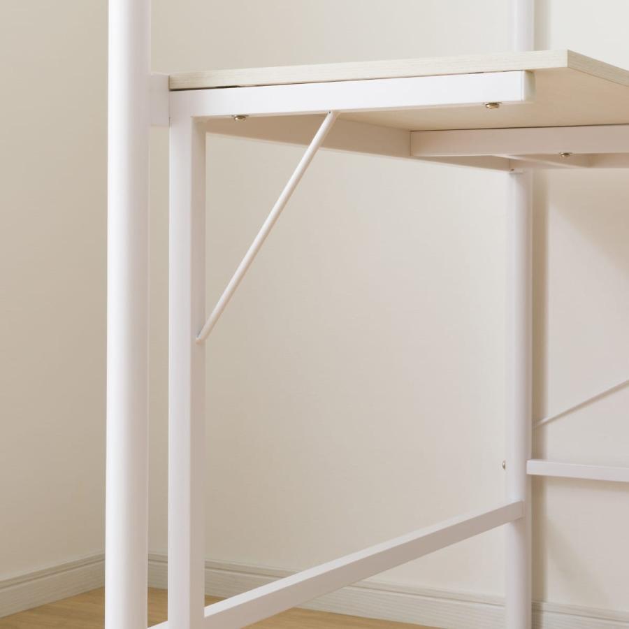 ニトリ（NITORI） スチールハイベッド+コの字デスクセット(HB02 WH