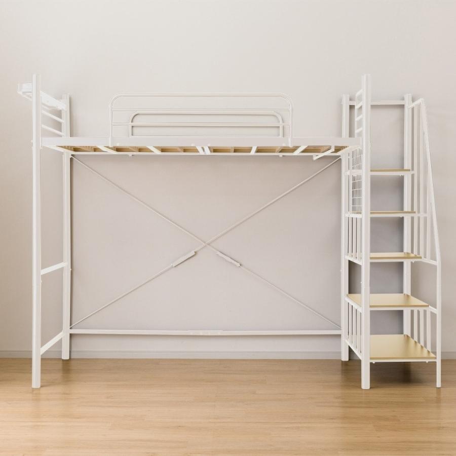 ニトリ（NITORI） 高さ2段階式階段付きロフトベッド(LB03 階段幅43cmWH