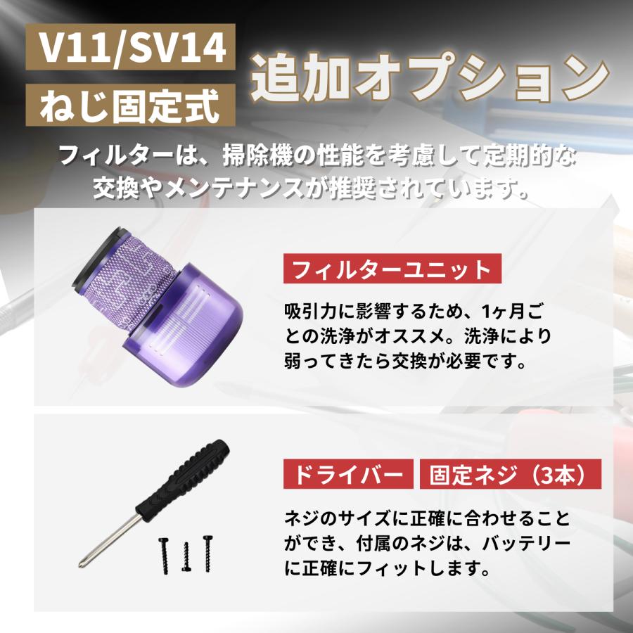 Dyson（ダイソン） 互換品 V11 SV14 バッテリー 大容量 4000mAh ネジ