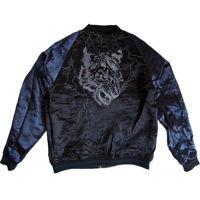 絡繰魂 粋 ユキヒョウ桜牡丹 スカジャン リバーシブル 243022 身頃