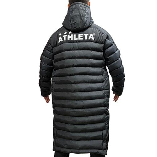 ATHLETA（アスレタ） ベンチコート ブラック ロングコート 中綿