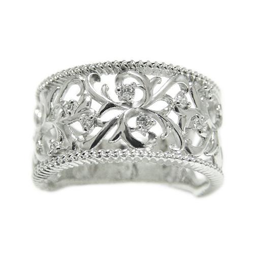 リング PT900プラチナ プラチナリング 指輪 ダイヤリング 透かし