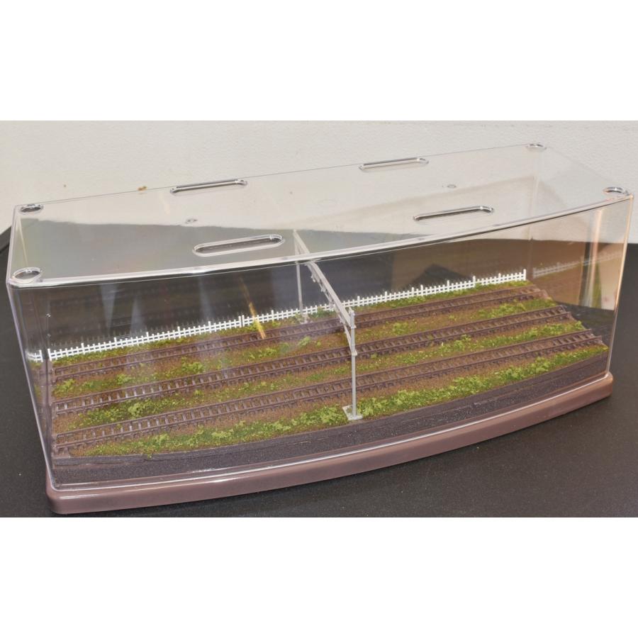 12月限定大特価】鉄道模型 ジオラマ展示台 Nゲージ用 ケース付 3線路+