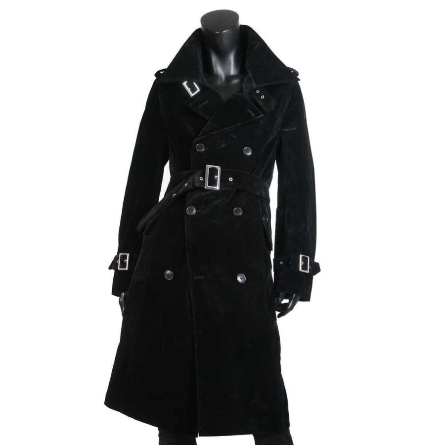 送料無料】 メンズ ベロア ベルベット ロング丈 トレンチコート コート