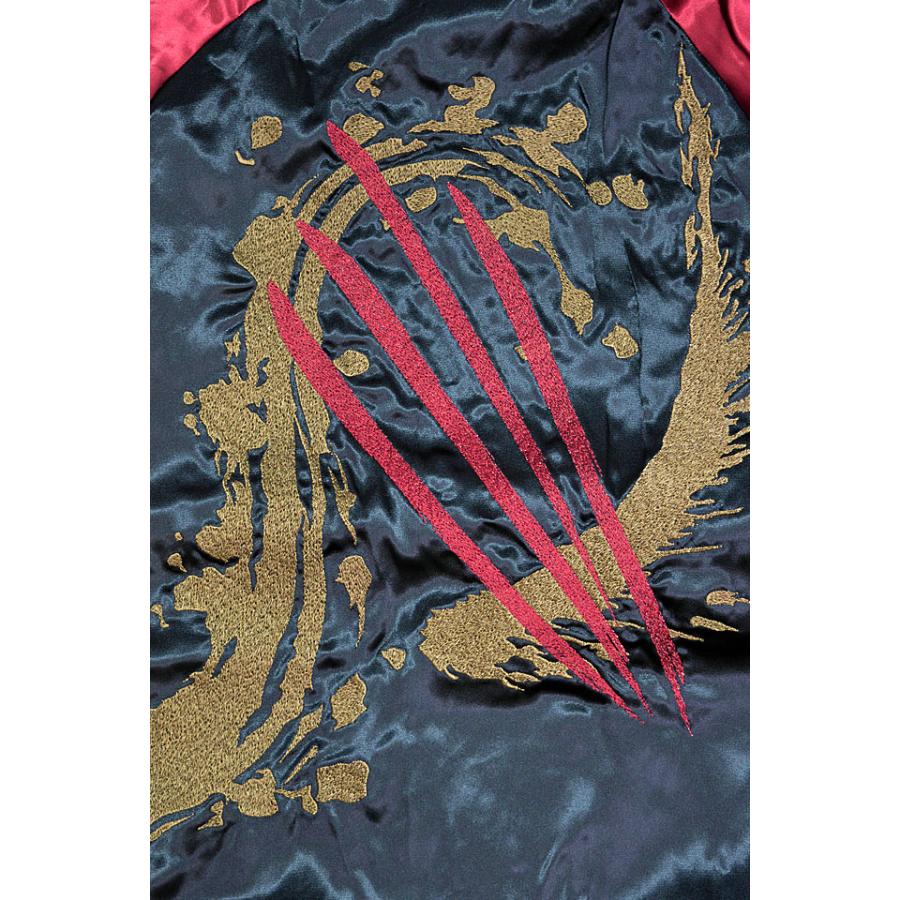 粋 桜牡丹日本狼リバーシブルスカジャン 絡繰魂 244032 和柄 和風