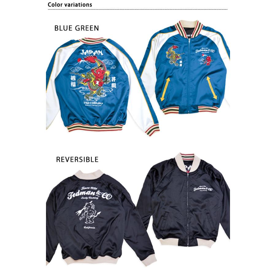 龍＆富士山リバーシブルスカジャン TEDMAN テッドマン TSK-060 和柄 竜