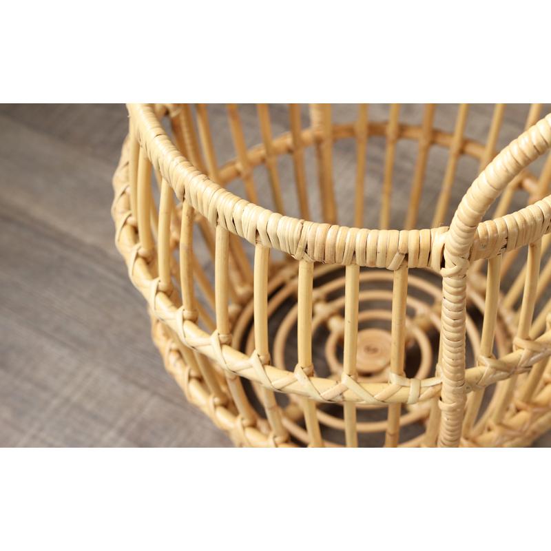 ラタン ランドリー バスケット 大小 2個セット 洗濯カゴ 籐 おしゃれ