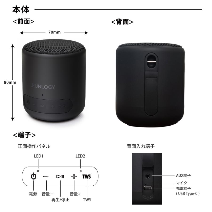 FUNLOGY（ファンロジー） bluetooth スピーカー 防水 IP67 TWS