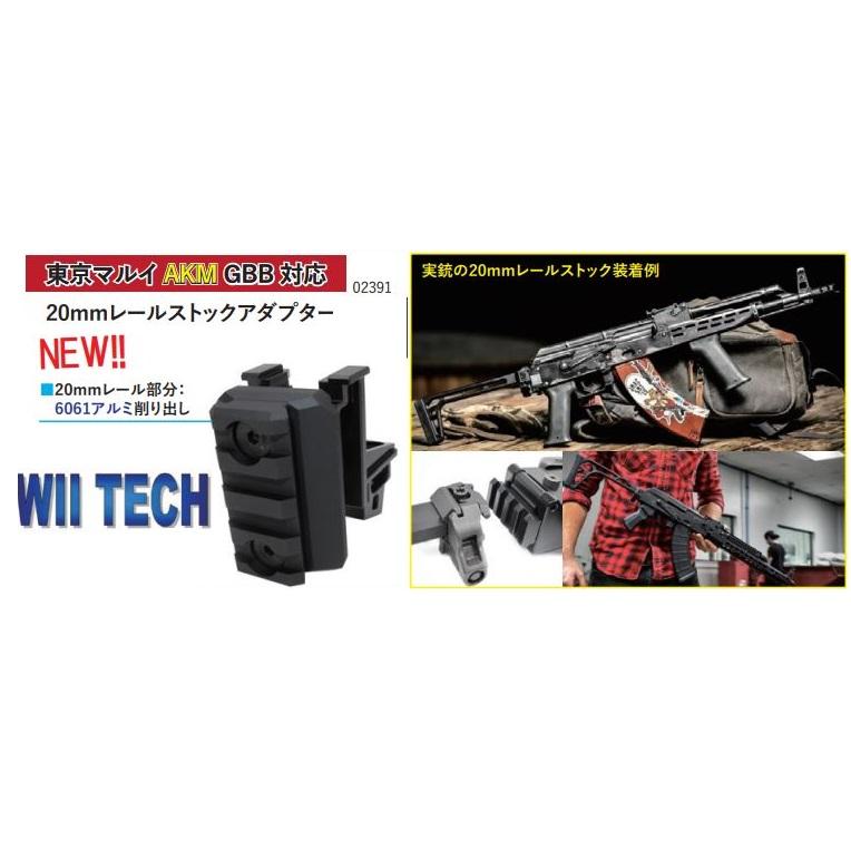 WII TECH 20mmレールストックアダプター 東京マルイ AKM GBB 対応