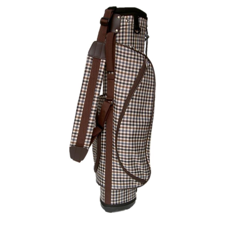 キャディバッグ スタンド 付き ハーフ ゴルフバッグ チェック柄 送料
