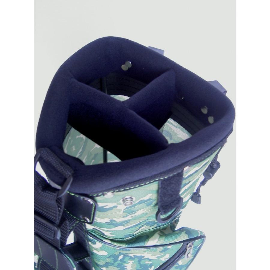 キャディバッグ スタンド 付き ハーフ ゴルフバッグ カモ柄グリーン