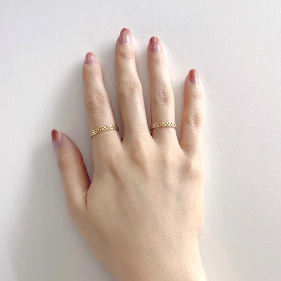 K18 ビスマルク チェーンリング 3mm幅 18金 ゴールド 7号9号11号13号