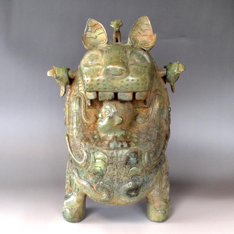 青銅 ウェン王子と虎 12y812 やかん 銅瓶 骨董品 縁起物 中国 古物 鐘