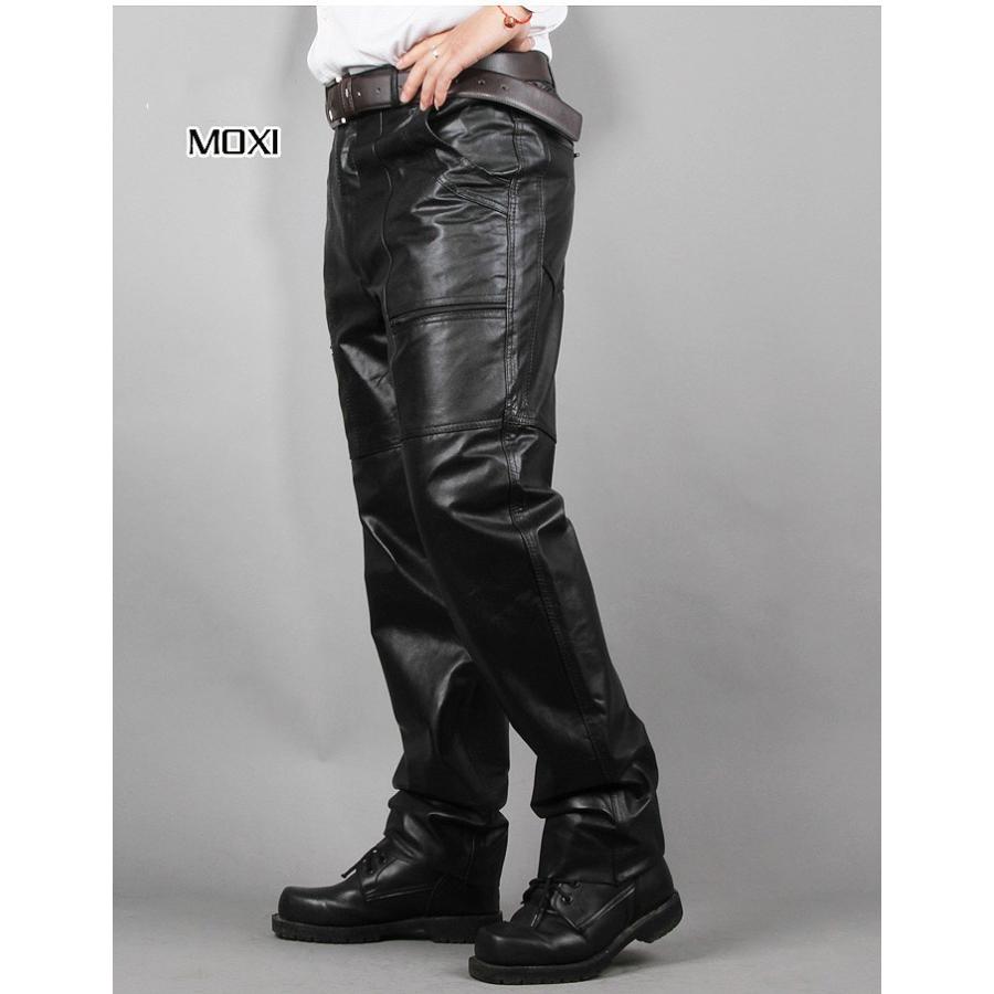 レザーパンツ メンズ 革パン 本革 羊革 バイクパンツ バイク用レザー