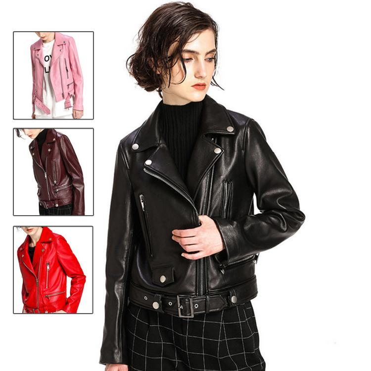 バイクジャケット レディース 春秋冬 ライダースジャケット 本革