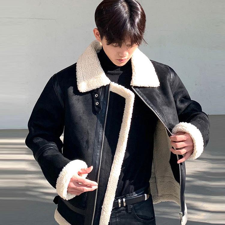 メンズ革ジャン ムートンコート レザージャケット 裏起毛 ムートン