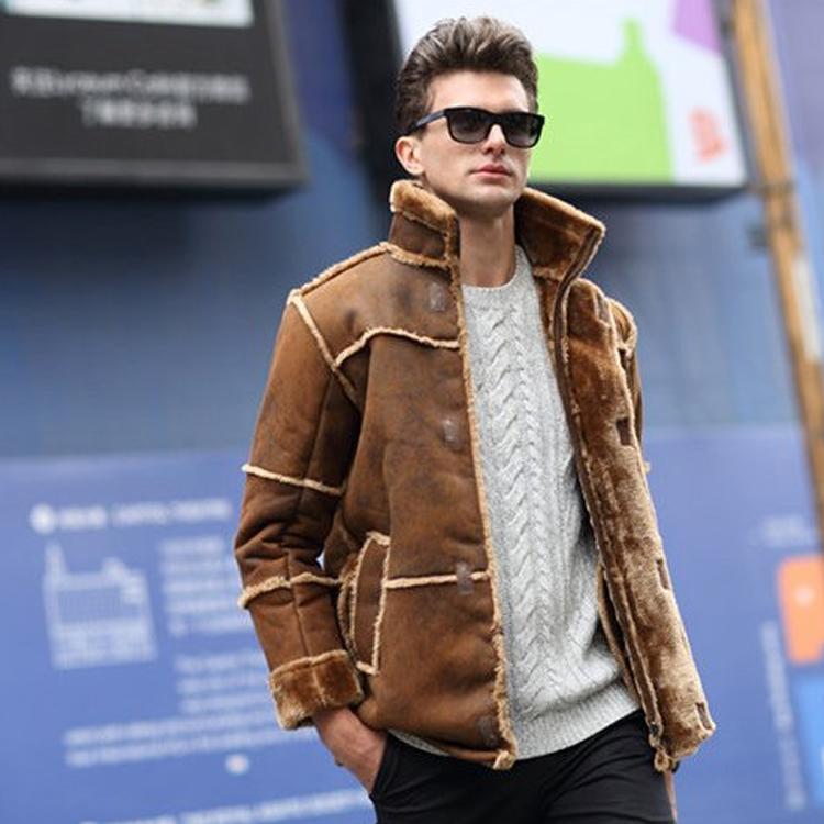 メンズ革ジャン ムートンコート レザージャケット 裏起毛 ムートン