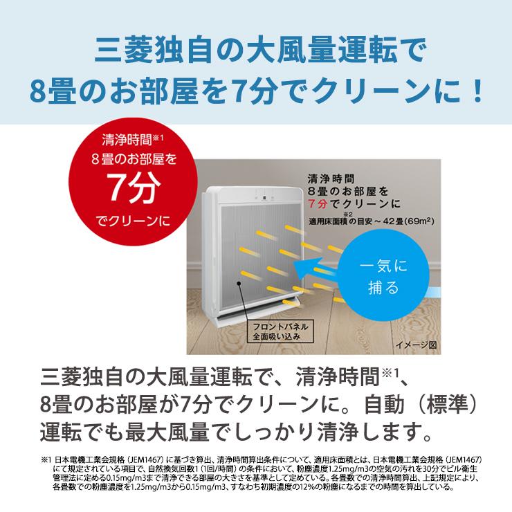 三菱（MITSUBISHI） 空気清浄機 ハイスペックモデル クリーンホワイト