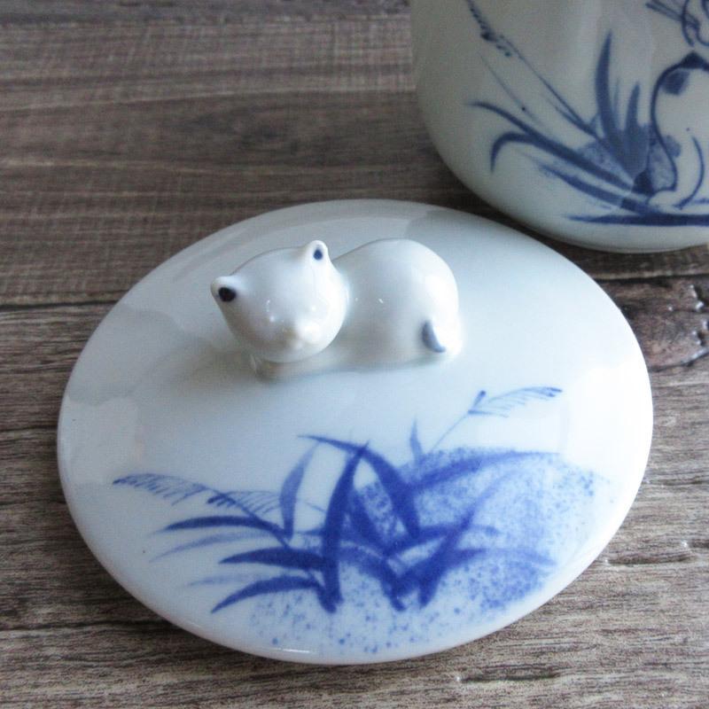 陶製バケット 蓋付ボウル キャンディポット ねこ ネコ 猫雑貨 小物入れ