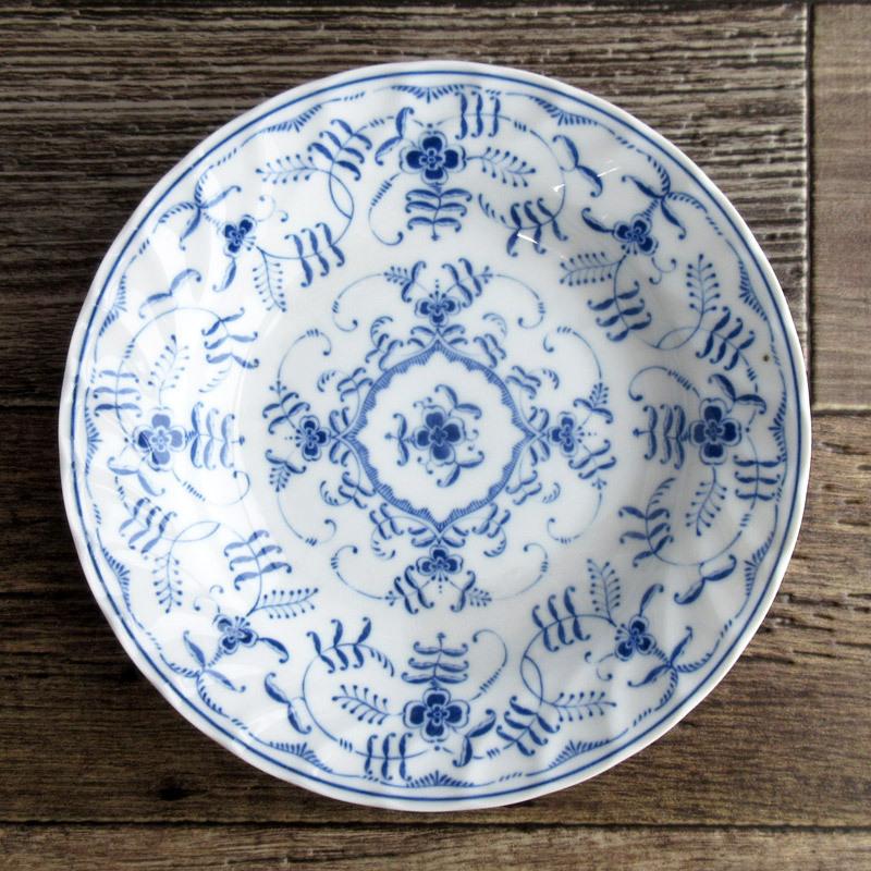 スープ皿 クープ皿 洋食器 アラベスク 青い花柄 日本製 サラダボウル