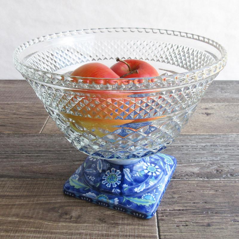 龍峰窯 ガラス コンポート 大 / ガラス鉢 デザート鉢 大鉢 フルーツ