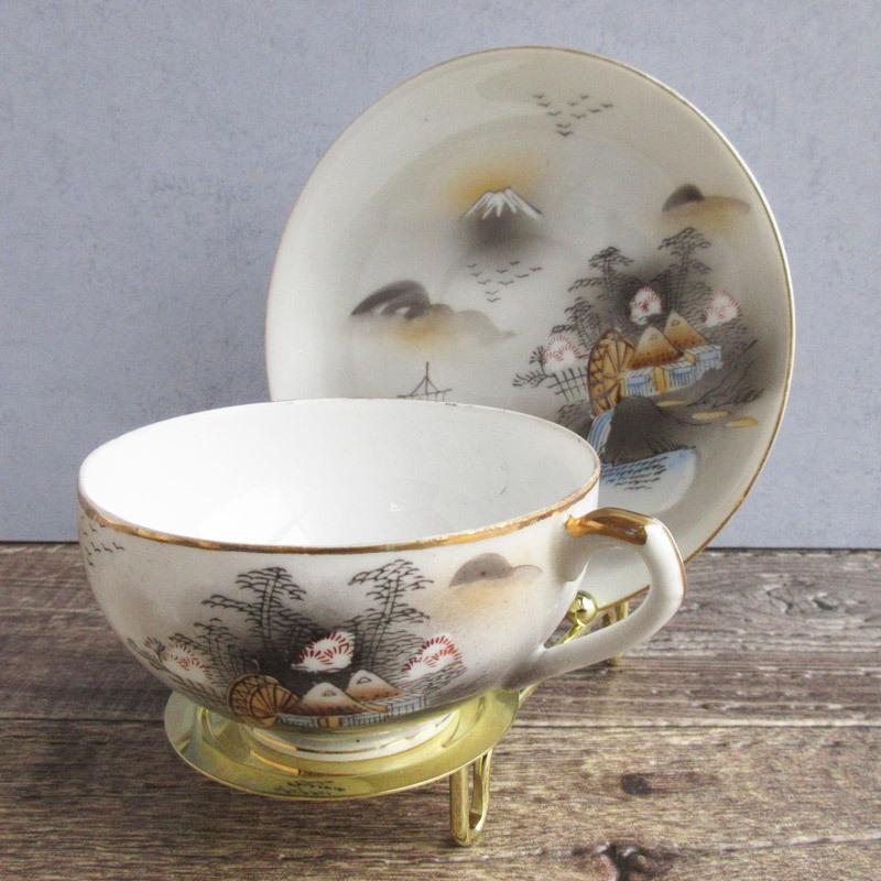 カップ&ソーサー 透かし美人 芸者 透かし絵 海外貿易用 コーヒーカップ