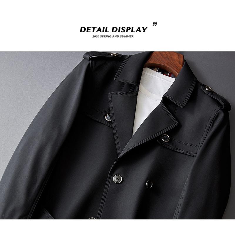 ホームアイホーム トレンチコートメンズ ミドル丈 80cm Pコート ダブル